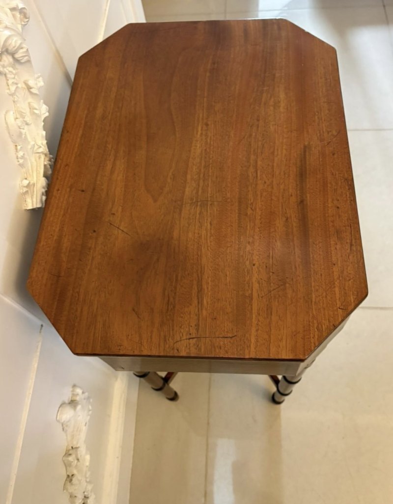 Antique Georgian Mahogany Lamp / Work Table With Removable Sewing Basket - Image 6